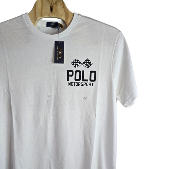 Polo Ralph Lauren Mens Motorsport Racing Graphic T-Shirt White 2XB NEW